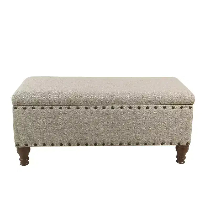 Large Storage Bench with Nailhead Trim - HomePop