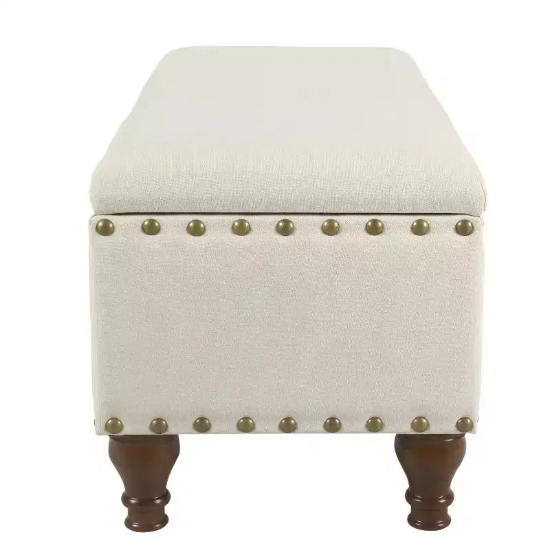 Large Storage Bench with Nailhead Trim - HomePop