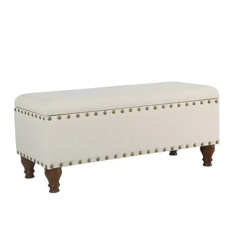 Large Storage Bench with Nailhead Trim - HomePop