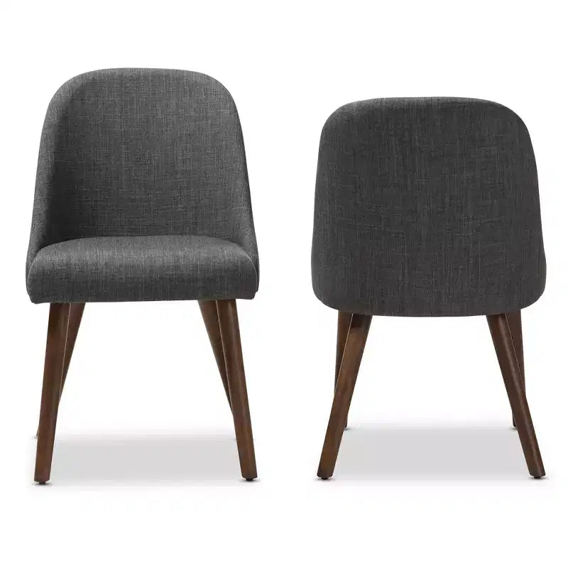 Set of 2 Cody Mid Century Modern Walnut Finished Wood Fabric Upholstered Dining Chair - Baxton Studio