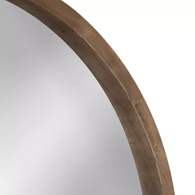 Kate and Laurel Hutton Round Decorative Wood Frame Wall Mirror