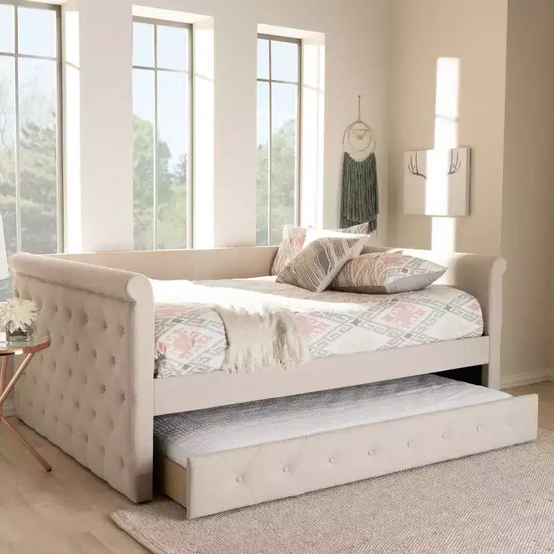 Alena Daybed with Trundle - Baxton Studio