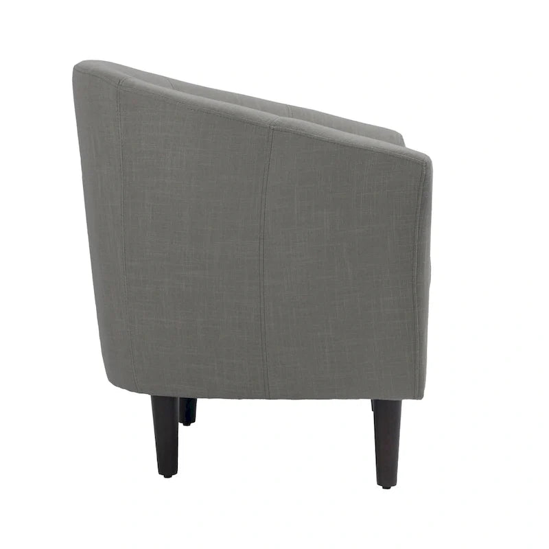 2 fauteuils club modernes en lin avec accoudoirs ronds