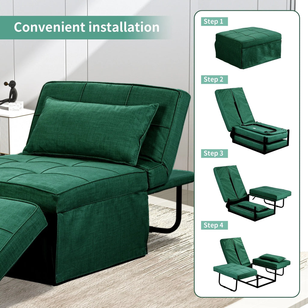 Canapé convertible Lit d'appoint Fauteuil-lit Canapé pliant Pouf Fauteuils inclinables pour le salon