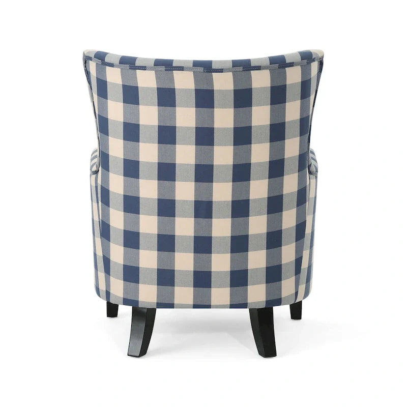Fauteuil rembourré à dossier haut avec pieds en bois Modern Retro 30.25 pour le salon