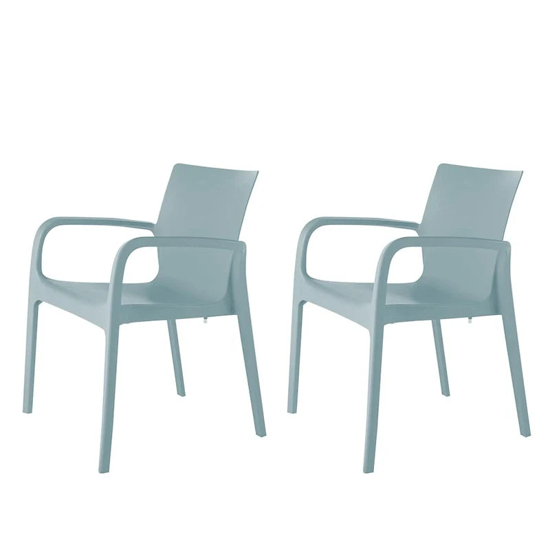 Fauteuil de salle à manger empilable toutes saisons Alissa en résine, lot de 2