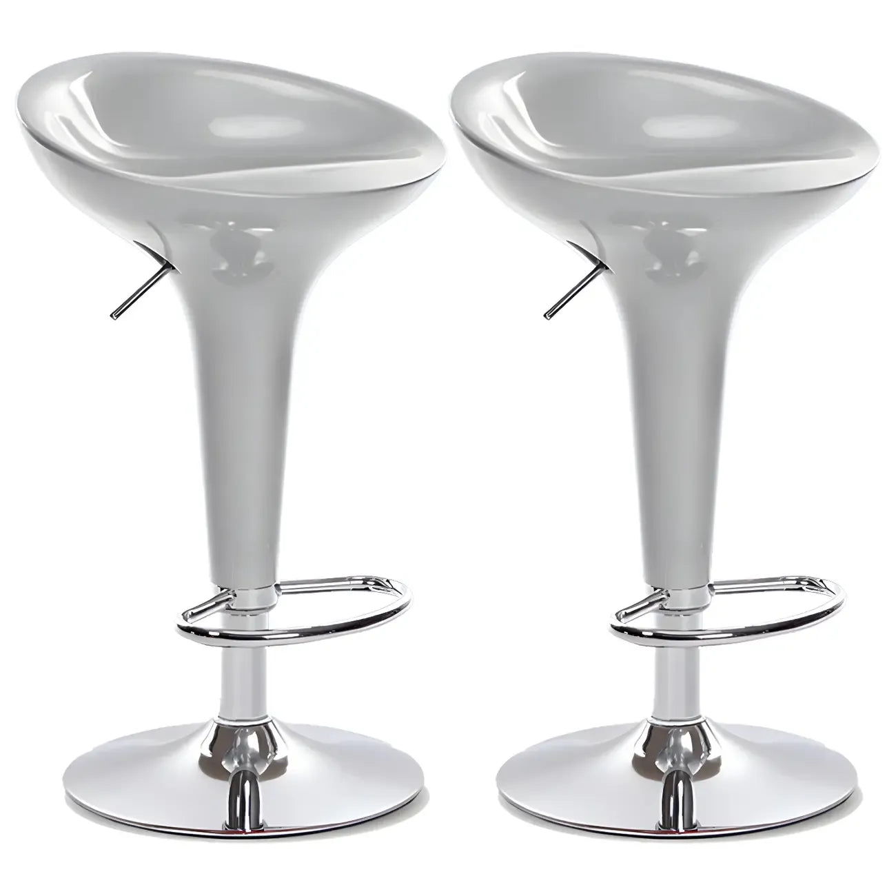 Tabouret de bar pivotant en plastique chromé réglable en hauteur