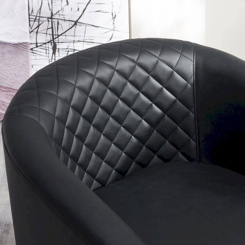 Fauteuil à barillet pivotant en cuir PU touffeté KINWELL 29