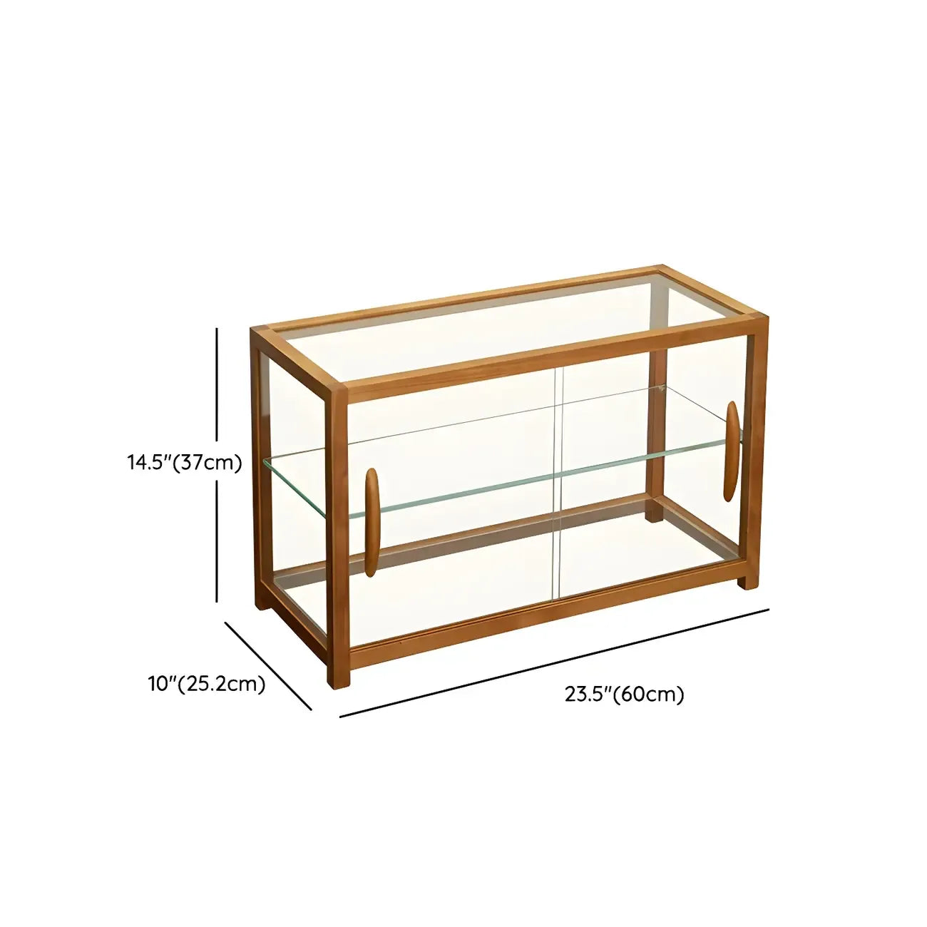 Élégante vitrine de collection en bois avec portes coulissantes