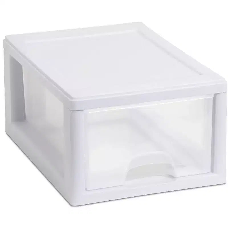 Sterilite 16 Qt Clear Stacking Storage Drawer Container (6 Pack) + 6 Qt (6 Pack)