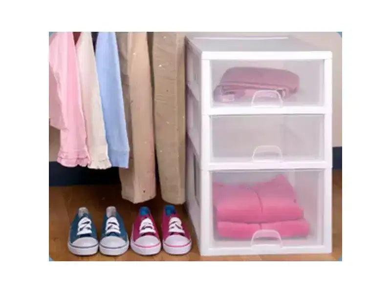 Sterilite 16 Qt Clear Stacking Storage Drawer Container (6 Pack) + 6 Qt (6 Pack)