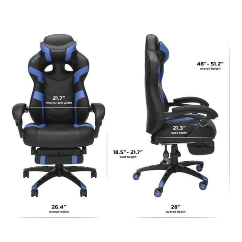 Chaise de jeu RESPAWN 110 Pro - Chaise de jeu avec repose-pieds, chaise de bureau ergonomique