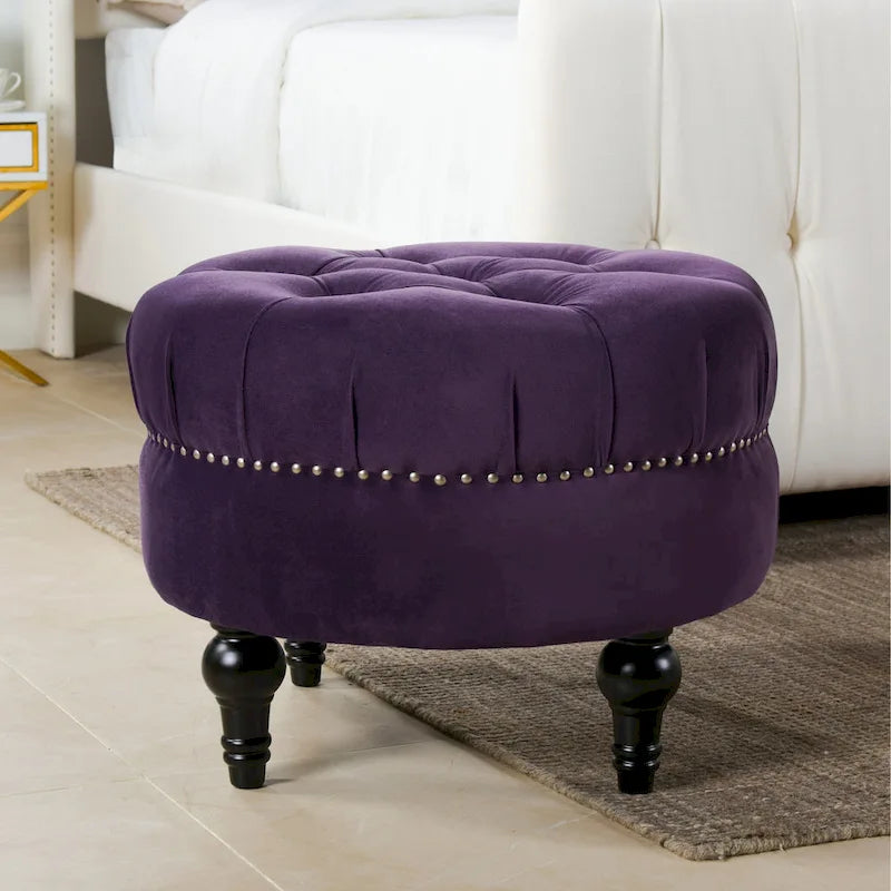 Pouf rond touffeté Dawn par Jennifer Taylor Home