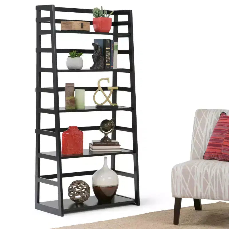 63x30 Normandy Ladder Shelf Bookcase Farmhouse - Wyndenhall