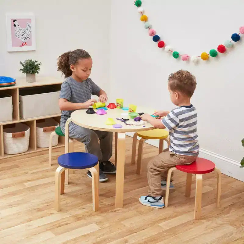 ECR4Kids Bentwood Stackable Stools, 12in Seat Height, Classroom Furniture, 6-Piece