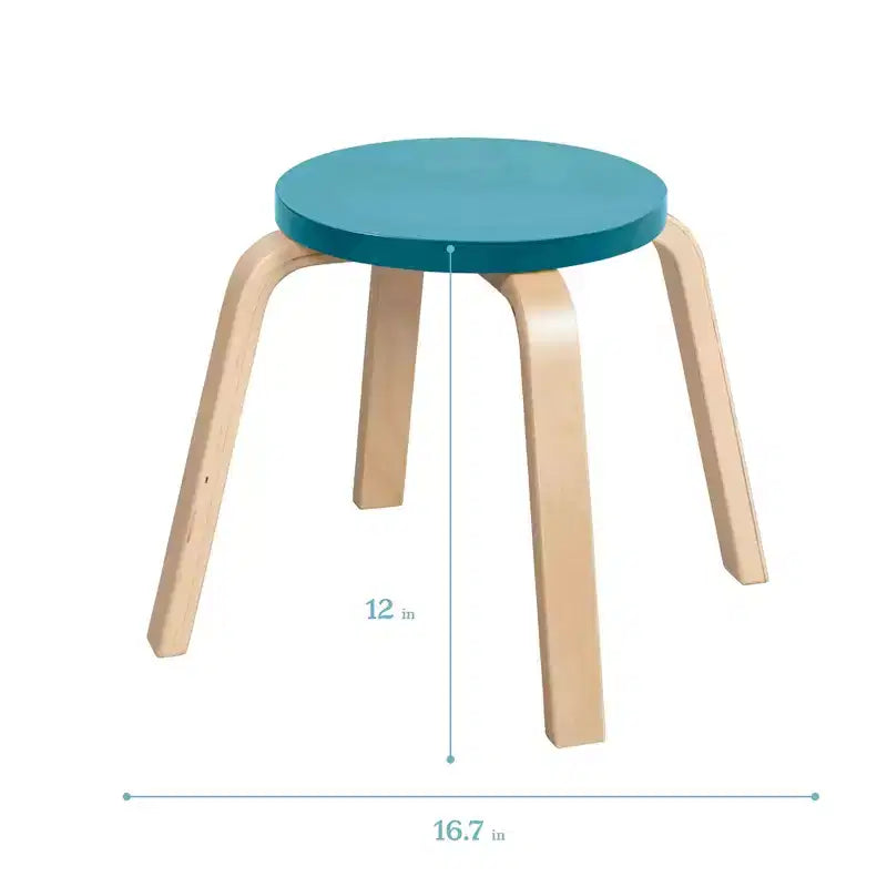 ECR4Kids Bentwood Stackable Stools, 12in Seat Height, Classroom Furniture, 6-Piece