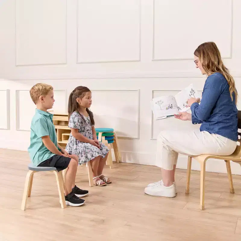ECR4Kids Bentwood Stackable Stools, 12in Seat Height, Classroom Furniture, 6-Piece