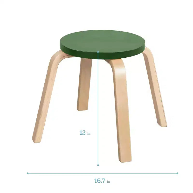 ECR4Kids Bentwood Stackable Stools, 12in Seat Height, Classroom Furniture, 6-Piece