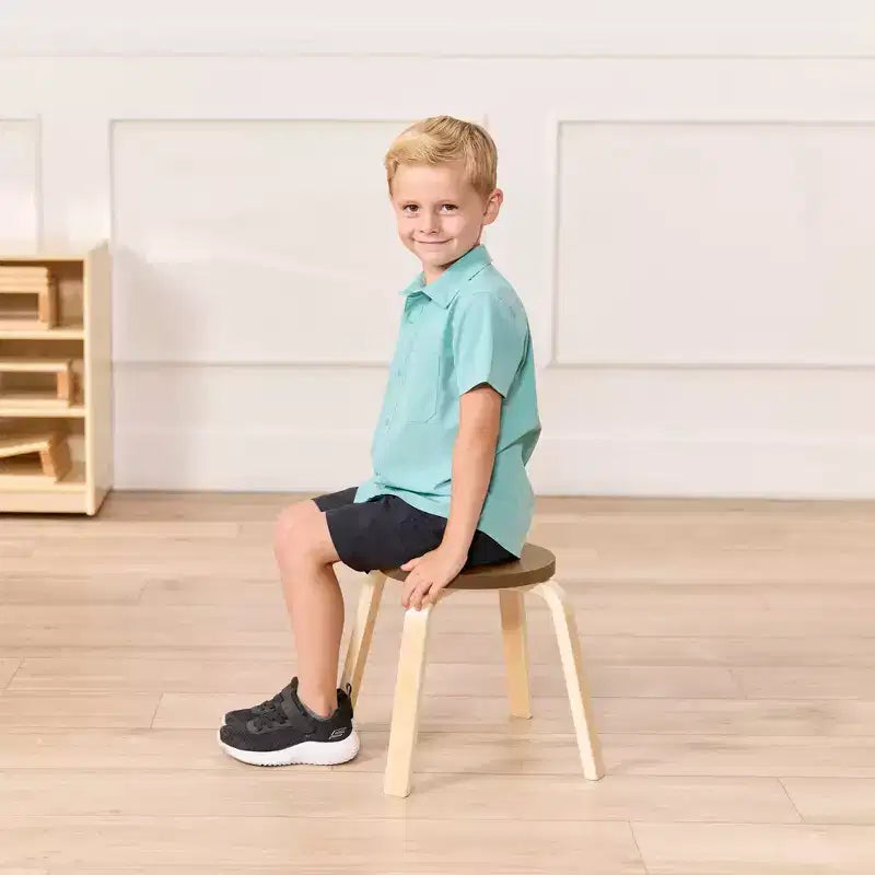 ECR4Kids Bentwood Stackable Stools, 12in Seat Height, Classroom Furniture, 6-Piece