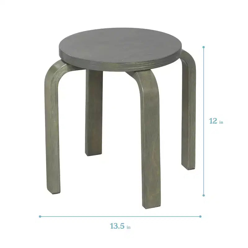 ECR4Kids Bentwood Stackable Stools, 12in Seat Height, Classroom Furniture, 6-Piece