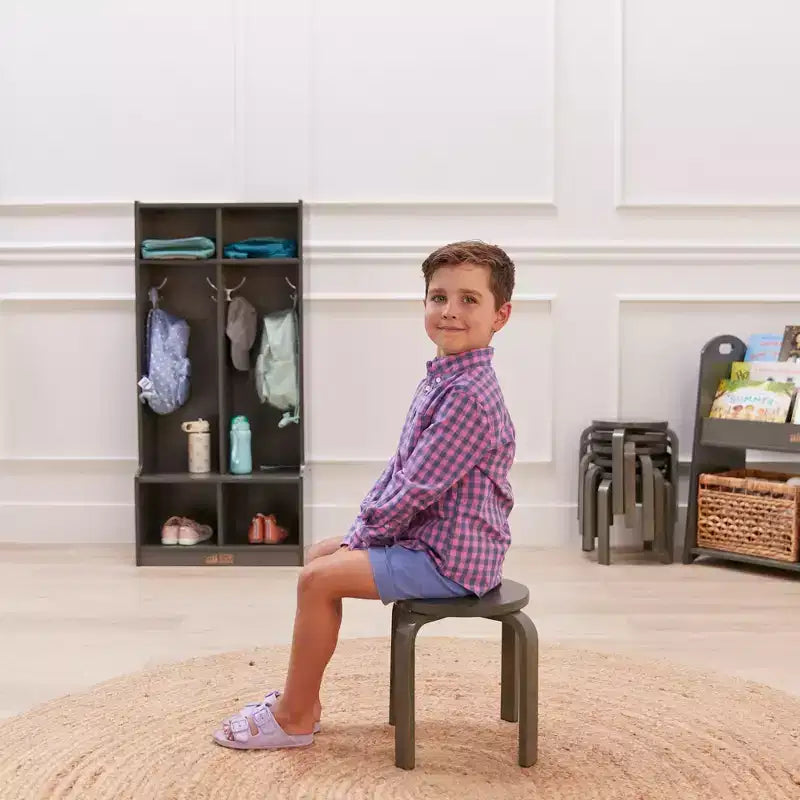 ECR4Kids Bentwood Stackable Stools, 12in Seat Height, Classroom Furniture, 6-Piece