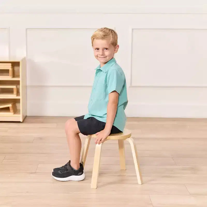 ECR4Kids Bentwood Stackable Stools, 12in Seat Height, Classroom Furniture, 6-Piece