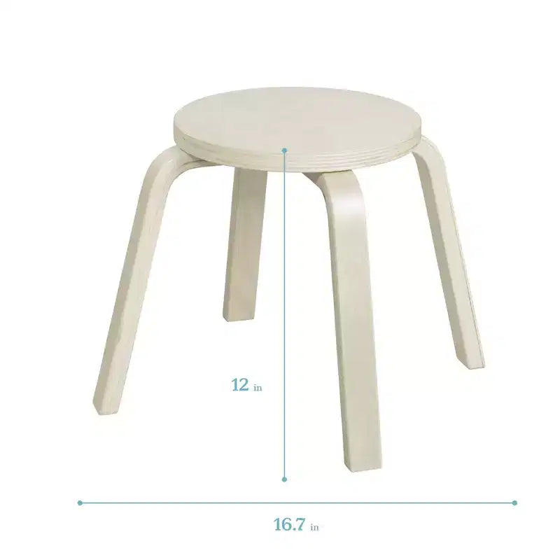 ECR4Kids Bentwood Stackable Stools, 12in Seat Height, Classroom Furniture, 6-Piece
