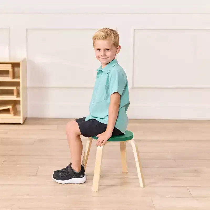 ECR4Kids Bentwood Stackable Stools, 12in Seat Height, Classroom Furniture, 6-Piece