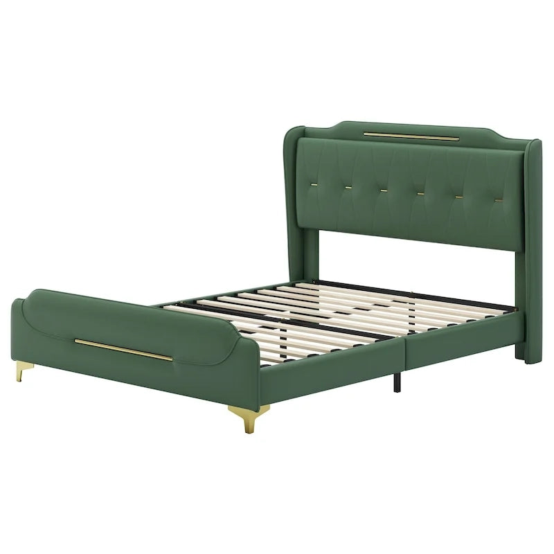 Lit rembourré moderne en cuir PU Uphou par Christopher Knight Home