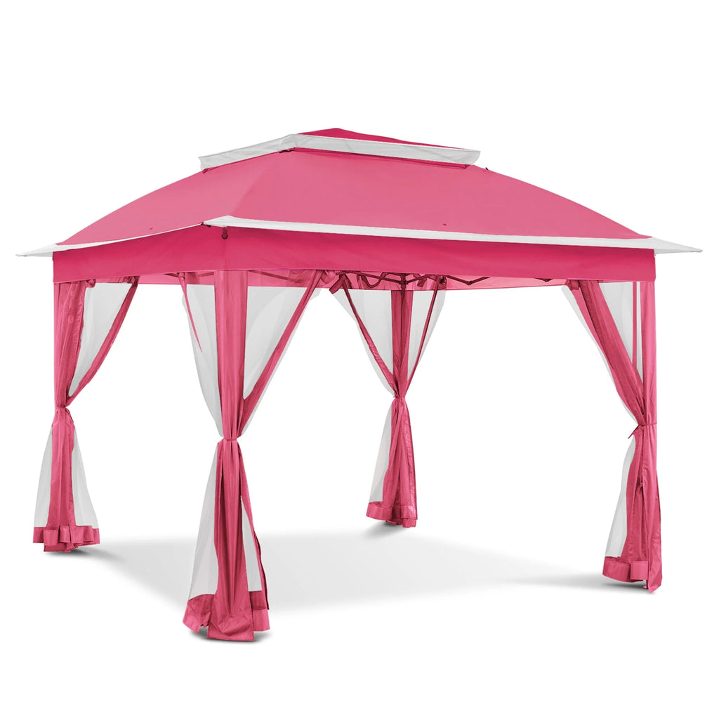 Cozywor Tonnelle escamotable en acier de 3,35 m x 3,35 m avec moustiquaire