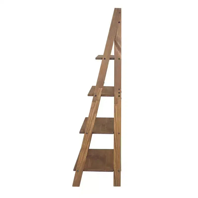 68.25 Boho 4 Tier Solid Wood Ladder Bookshelf Plant Stand - Saracina Home