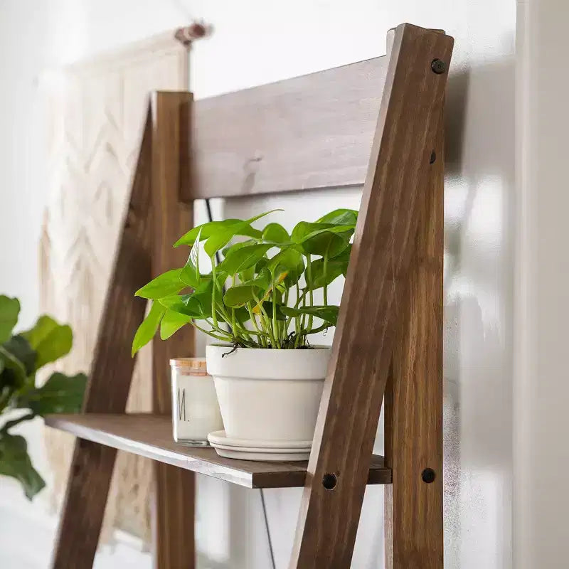 68.25 Boho 4 Tier Solid Wood Ladder Bookshelf Plant Stand - Saracina Home