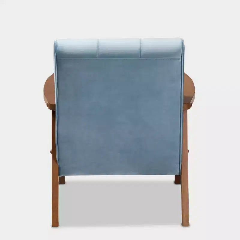 Asta Velvet Upholstered Wood Armchair - Baxton Studio