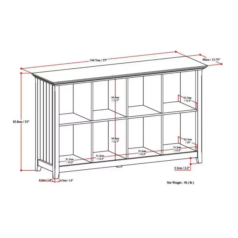 Normandy 8 Cube Storage Sofa Table - Wyndenhall