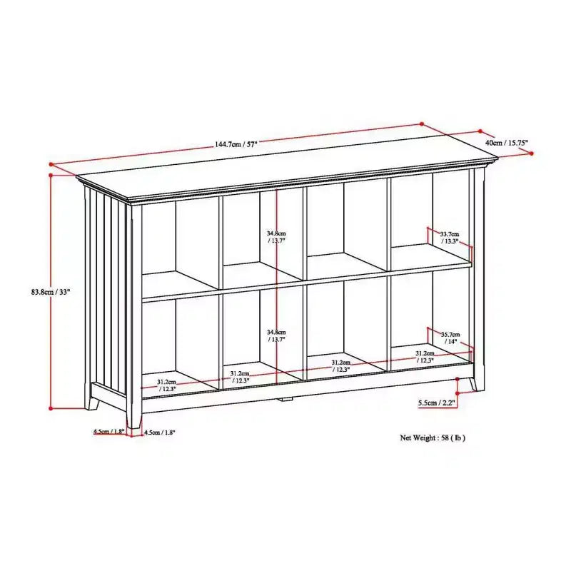Normandy 8 Cube Storage Sofa Table - Wyndenhall