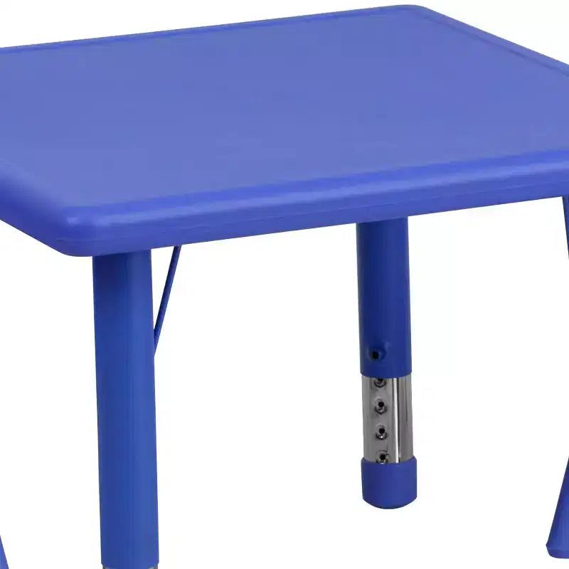 Flash Furniture 24 Square Plastic Height Adjustable Activity Table Set with 2 Chairs