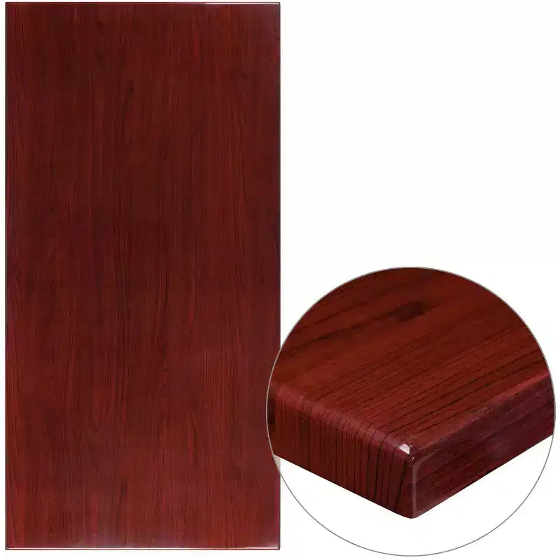 Flash Furniture 30'' x 60'' High-Gloss Resin Table Top with 2'' Thick Drop-Lip
