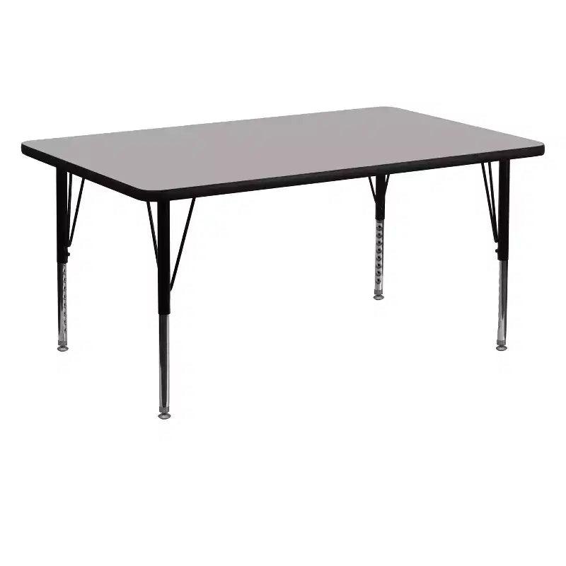 Flash Furniture 30''W x 60''L Rectangular HP Laminate Activity Table - Height Adjustable Short Legs