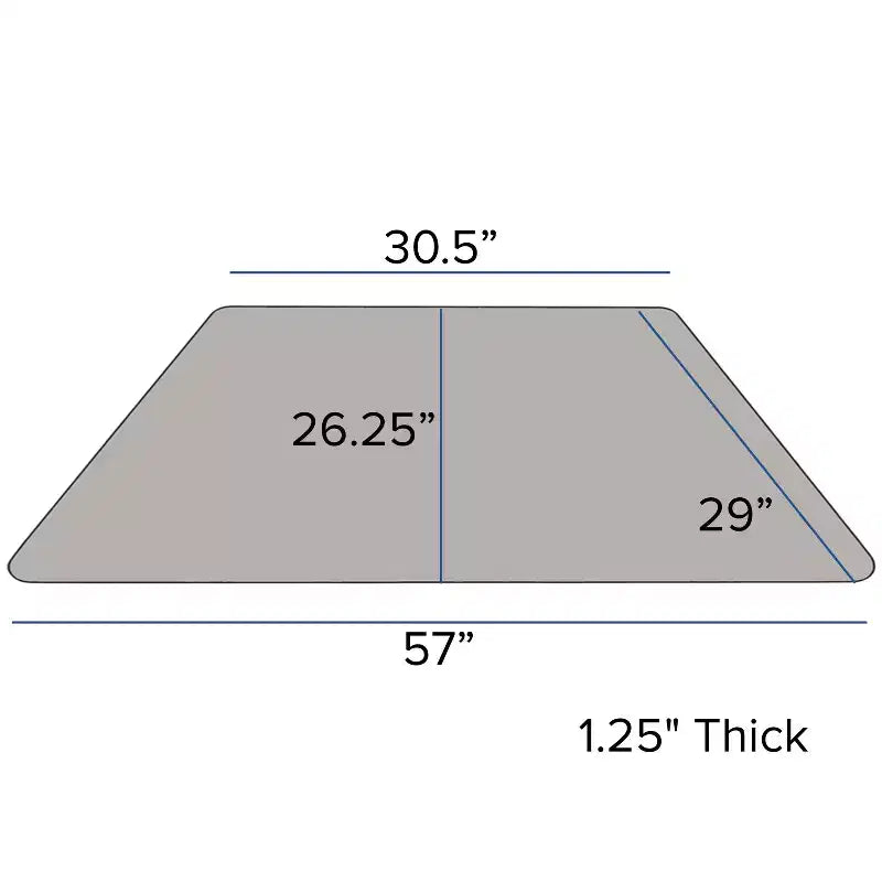 Flash Furniture 29''W x 57''L Trapezoid HP Laminate Activity Table - Standard Height Adjustable Legs