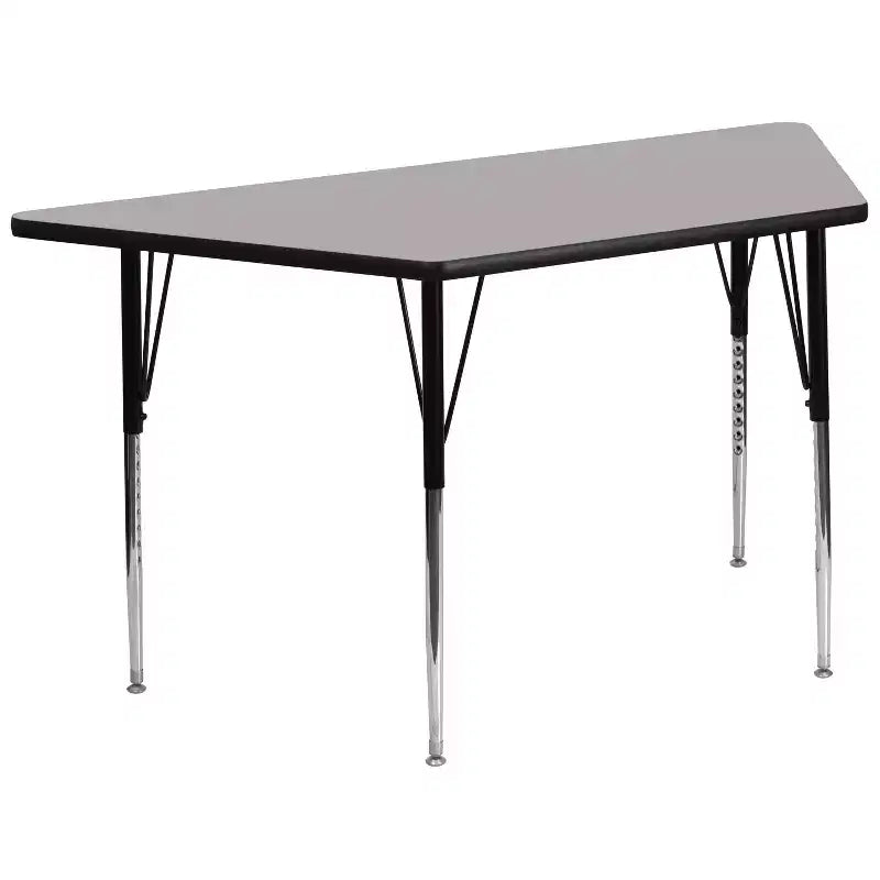 Flash Furniture 29''W x 57''L Trapezoid HP Laminate Activity Table - Standard Height Adjustable Legs