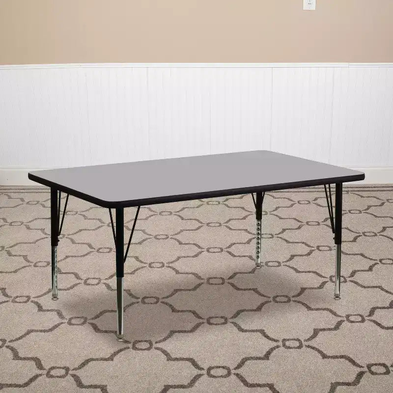 Flash Furniture 30''W x 72''L Rectangular Thermal Laminate Activity Table - Height Adjustable Short Legs