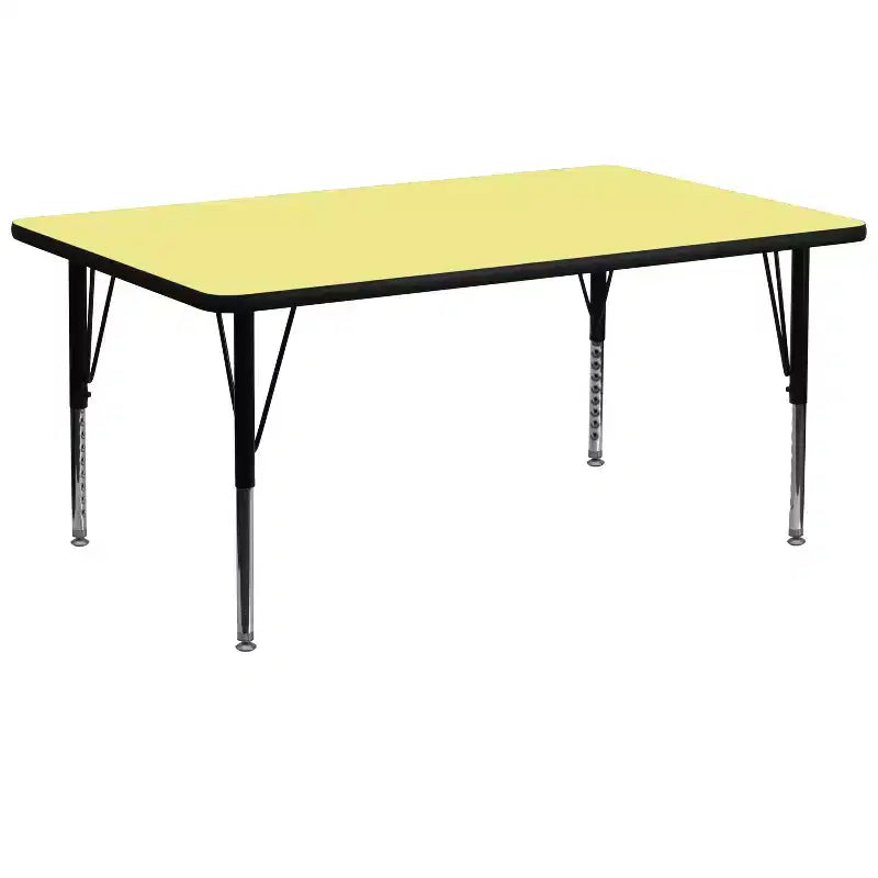 Flash Furniture Table d'activités rectangulaire en stratifié thermique 76,2 cm l x 182,9 cm L - Pieds courts réglables en hauteur