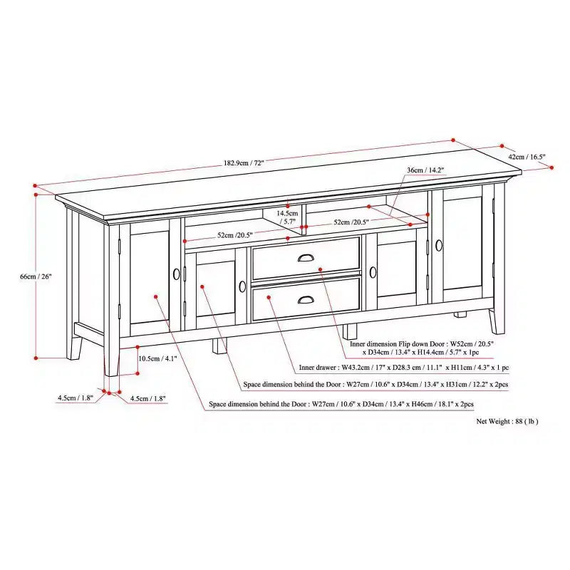 Mansfield TV Stand for TVs up to 80 - WyndenHall