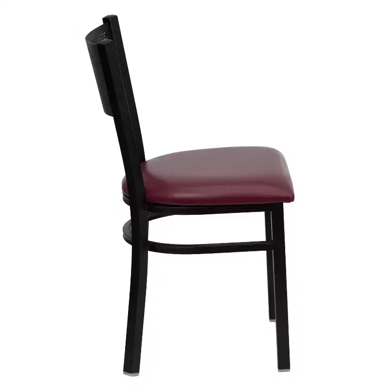 Flash Furniture Black Grid Back Metal Restaurant Chair