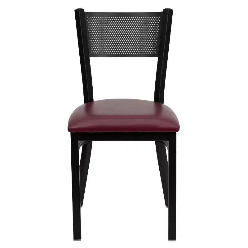 Flash Furniture Black Grid Back Metal Restaurant Chair