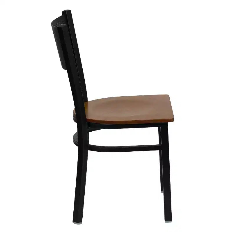 Flash Furniture Black Grid Back Metal Restaurant Chair