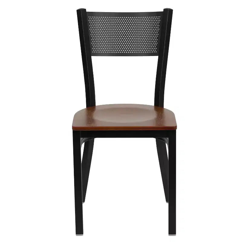 Flash Furniture Black Grid Back Metal Restaurant Chair