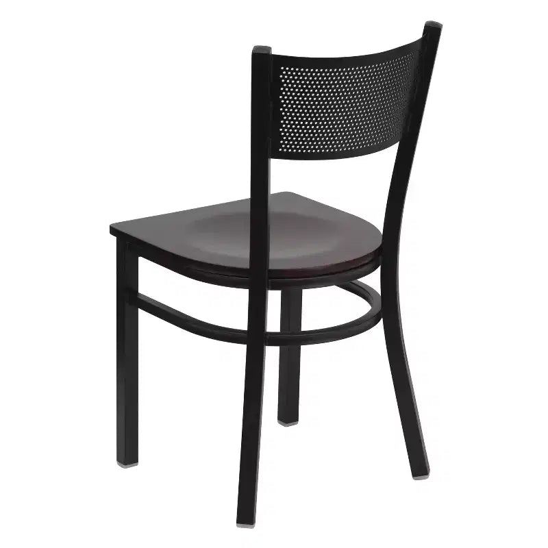 Flash Furniture Black Grid Back Metal Restaurant Chair