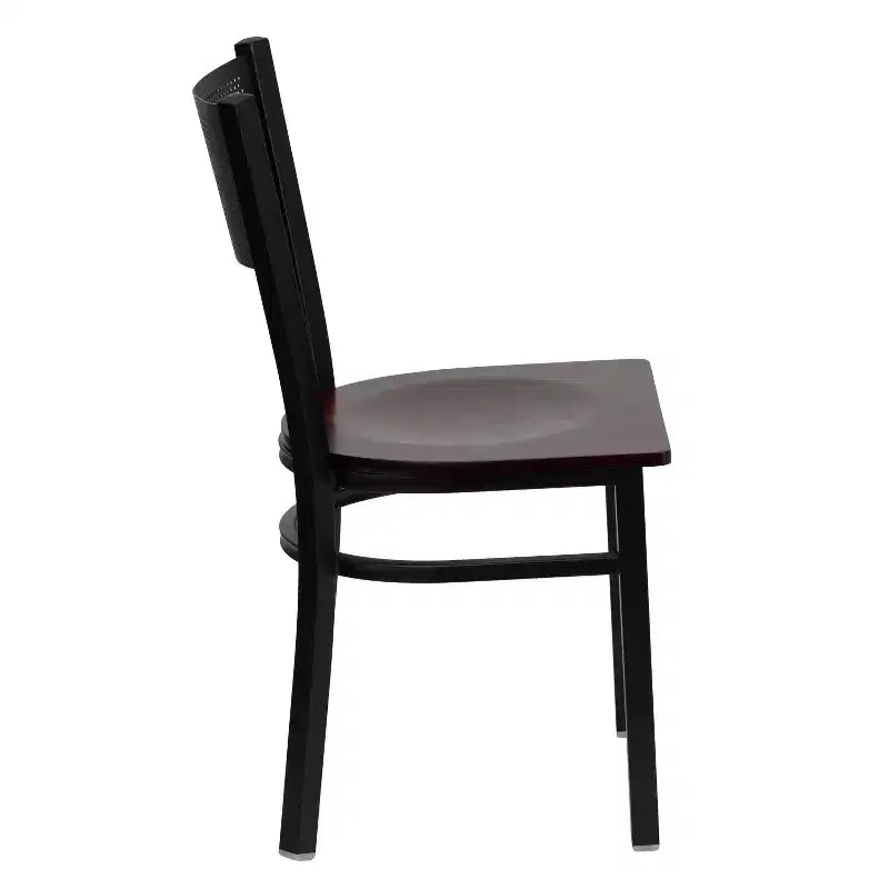 Flash Furniture Black Grid Back Metal Restaurant Chair