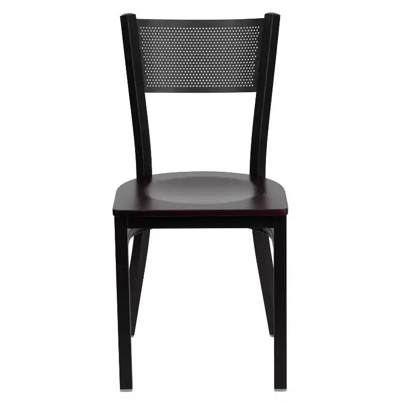 Flash Furniture Black Grid Back Metal Restaurant Chair
